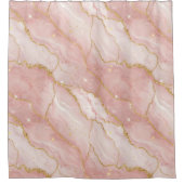 Rideaux De Douche Modern Rose Quartz Marble Gold (Devant)