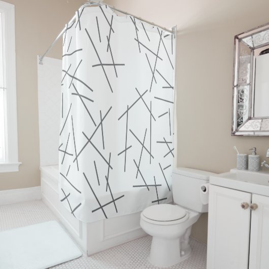 Rideaux De Douche Modern, simple, messy, trendy graphic line pattern (En situation)