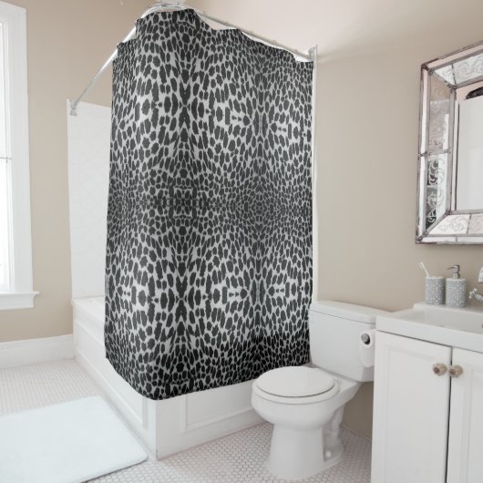 Rideaux De Douche Moderne Abstrait Noir Blanc  (En situation)