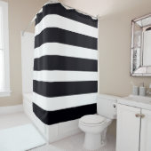 Rideaux De Douche Moderne Chic Noir Et Blanc Gratté (En situation)