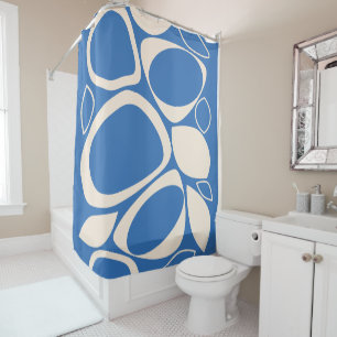 Rideaux De Douche Moderne Design bleu crème Abstrait Motif