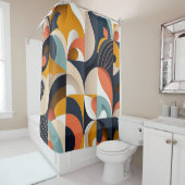 Rideaux De Douche Moderne du milieu du siècle (En situation)