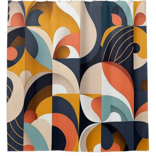 Rideaux De Douche Moderne du milieu du siècle (Devant)