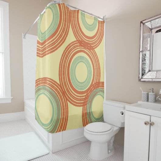 Rideaux De Douche Moderne du milieu du siècle (En situation)