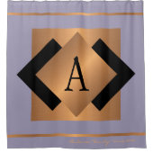 Rideaux De Douche Moderne élégant or tendance monogrammed noir chic (Devant)