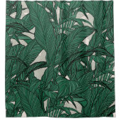 Rideaux De Douche Moderne feuillage vert plante Design botanique (Devant)
