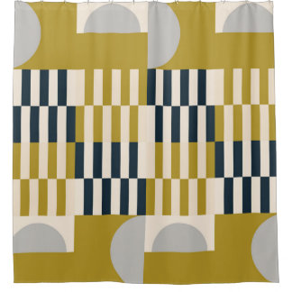 Rideaux De Douche Moderne géométrique, rétro motif scandinave