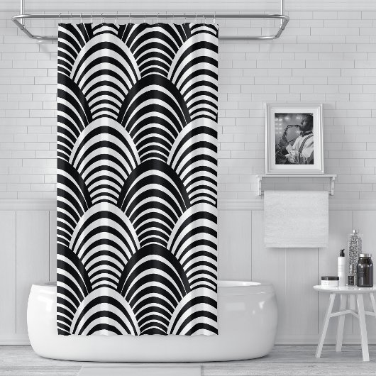 Rideaux De Douche Moderne Jazz Age Roaring Années Noir et blanc