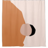 Rideaux De Douche Moderne minimaliste géométrique abstrait rose brun (Devant)