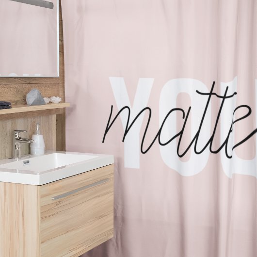 Rideaux De Douche Moderne Pastel Rose Vous Comptez Inspiration Citat