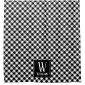 Rideaux De Douche Moderne Rustique Agritourisme Noir Blanc Plaid Mon (Devant)