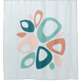 Rideaux De Douche Moderne Stylish Peach Turquoise Saumon Abstrait (Devant)