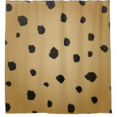 Rideaux De Douche Moderne Tache Noire Solidago Or Brun Tané (Devant)