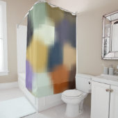 Rideaux De Douche Moderne tendance Bleu Bleu Jaune Beige Violet (En situation)