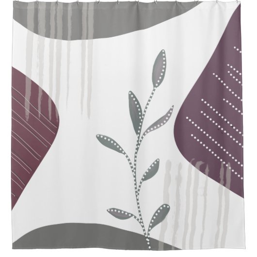 Rideaux De Douche Moderne tendance chic Abstrait botanique (Devant)