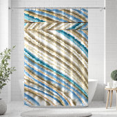 Rideaux De Douche Moderne Wavy Beach Stripes