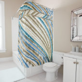 Rideaux De Douche Moderne Wavy Beach Stripes (En situation)