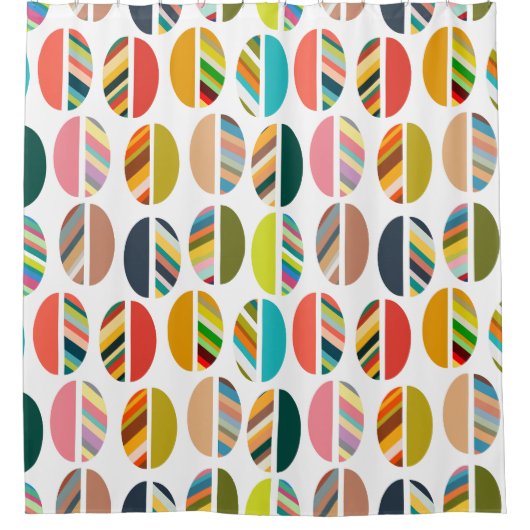 Rideaux De Douche Moitié ovale rayée (Devant)