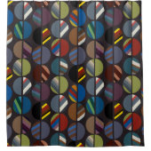 Rideaux De Douche Moitié ovale rayée de la Masculine (Devant)