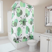 Rideaux De Douche Molécules de l'âge atomique Mint Green (En situation)