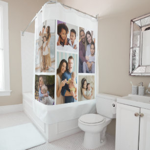 Rideaux De Douche Moments en vedette : Personnalisable 6 Photo Colla