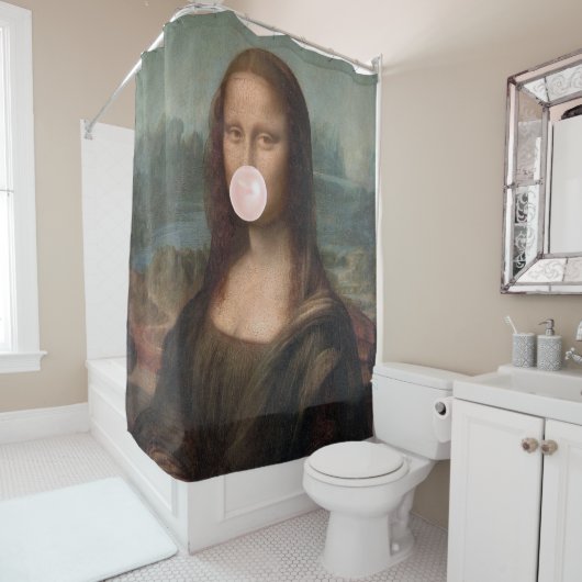 Rideaux De Douche Mona Lisa Blown Pink Buble gomme (En situation)