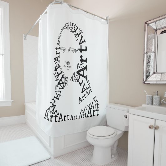 Rideaux De Douche Mona Lisa En Mots (En situation)