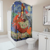 Rideaux De Douche Mona Lisa Fun Zodiac Whimsical (En situation)