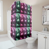 Rideaux De Douche Mona Lisa Rose vert violet (En situation)
