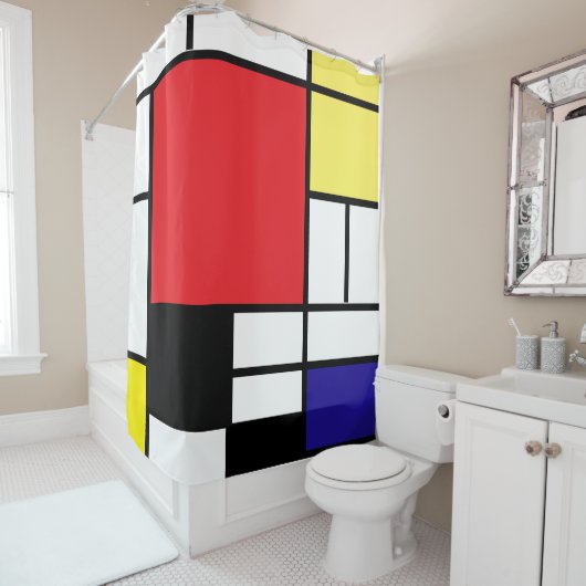 Rideaux De Douche Mondrian, minimaliste (En situation)