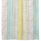 Rideaux De Douche Monnaie Rustique & Boho Jaune Géométrique Chalet M (Devant)