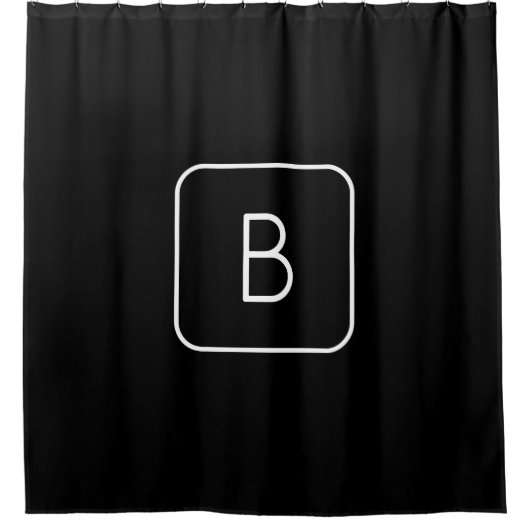 Rideaux De Douche Monogram de Styled | White & Black (Devant)