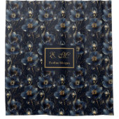 Rideaux De Douche Monogram Elegant Floral Custom Shower Look (Devant)