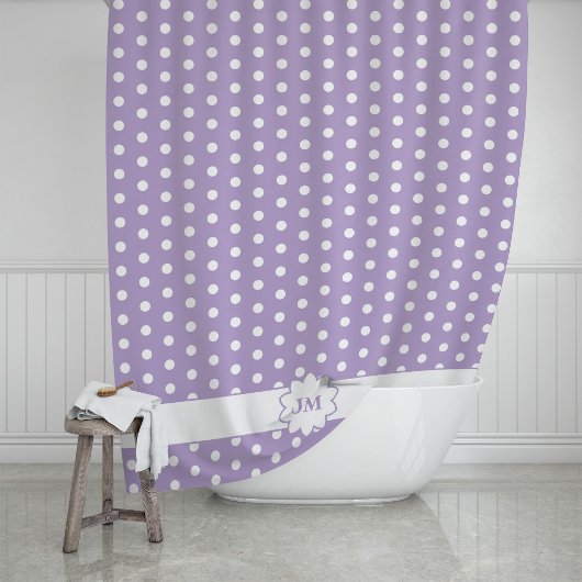 Rideaux De Douche Monogramme à pois