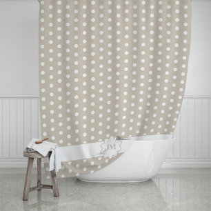 Rideaux De Douche Monogramme à pois