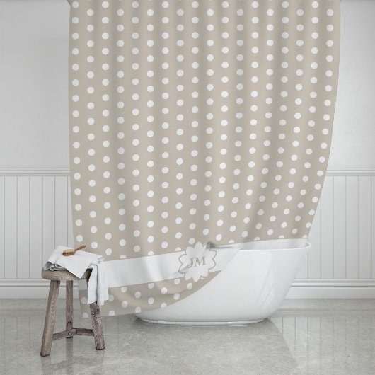Rideaux De Douche Monogramme à pois