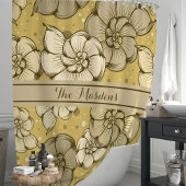 Rideaux De Douche Monogramme à pois de coquille de nautile