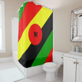 Rideaux De Douche monogrammé afrocentrique (En situation)