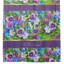 Monogramme Anniversaire Pansy Violet Fleurs Aquare