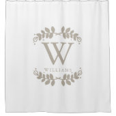Rideaux De Douche Monogramme beige lin (Devant)