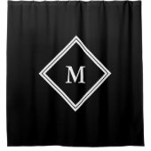 Rideaux De Douche Monogramme blanc fait sur commande avec la (Devant)