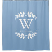 Rideaux De Douche Monogramme bleu périphérique (Devant)