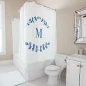 Rideaux De Douche Monogramme botanique d'Eucalyptus (En situation)