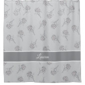Rideaux De Douche Monogramme botanique intemporel gris doux (Devant)
