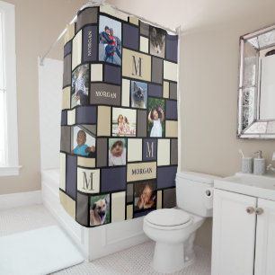Rideaux De Douche Monogramme chic de photo côtière du calme 10 de