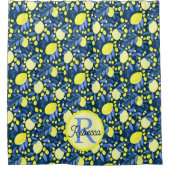 Rideaux De Douche Monogramme Chic Nom Rustique Citron Citrons Feuill (Devant)