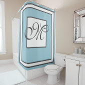 Rideaux De Douche Monogramme contemporain (En situation)