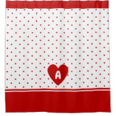 Rideaux De Douche Monogramme d'Arrière - plan blanc bleu Polka perso (Devant)