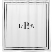 Rideaux De Douche Monogramme de bordure classique (Devant)