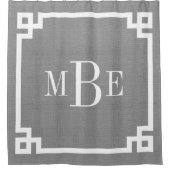 Rideaux De Douche Monogramme de bordure clé grecque rustique | Agrit (Devant)